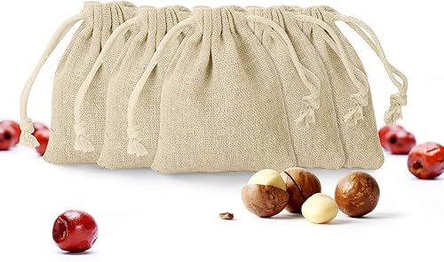 Miniatura 4 de 30 bolsas de arpillera con cordón de tela para joyas, 3.9 x 3.1 pulgadas