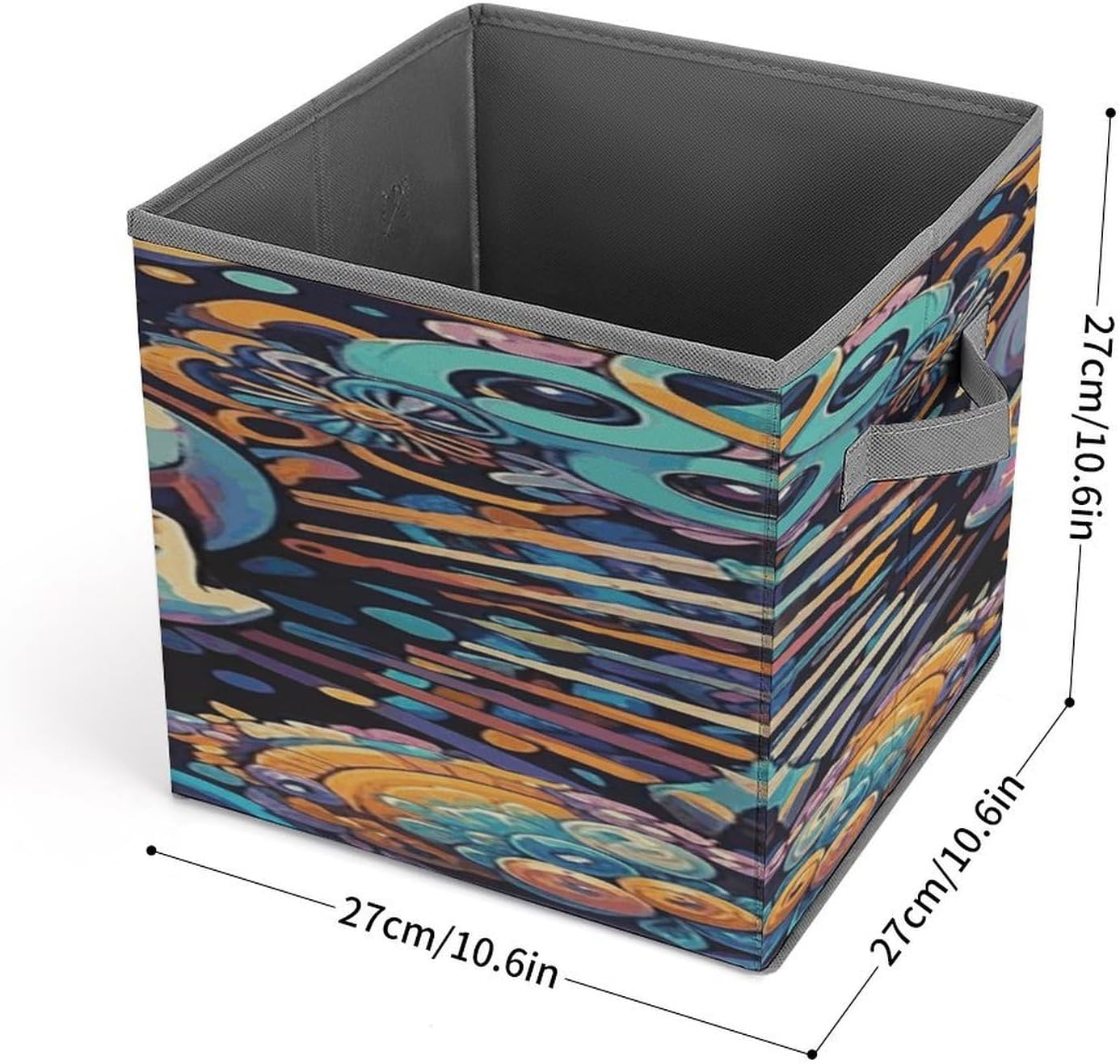 Cool Skull Graphics Storage Box Simple Style Storage Cubes Folding Closet Organizers Fabric Boxs with Double Handles for Organization Pantry Closet Shelves Offices image 2