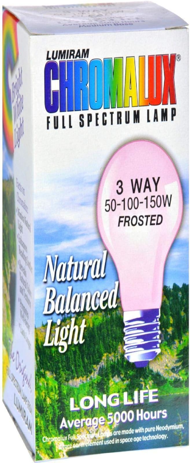 Chromalux Lumiram Full Spectrum 3 Way 50/100/150 Watts Frosted Light Bulb