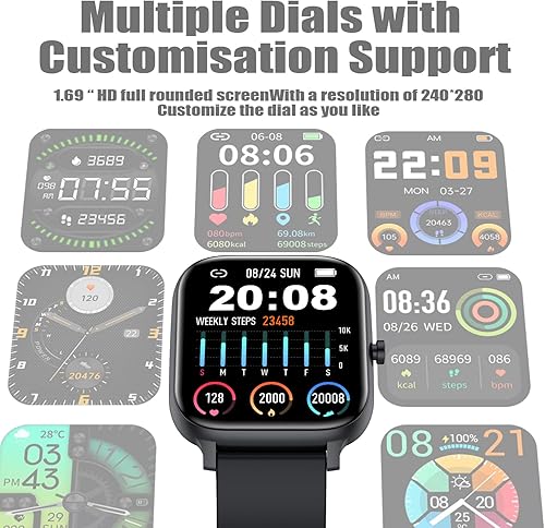 Miniatura 5 de TORJALPH Smart Watch for Men Women Compatible with iPhone Samsung Android Phone 169 Full Touch Screen Watch IP68 Waterproof Bluetooh Fitness Tracker