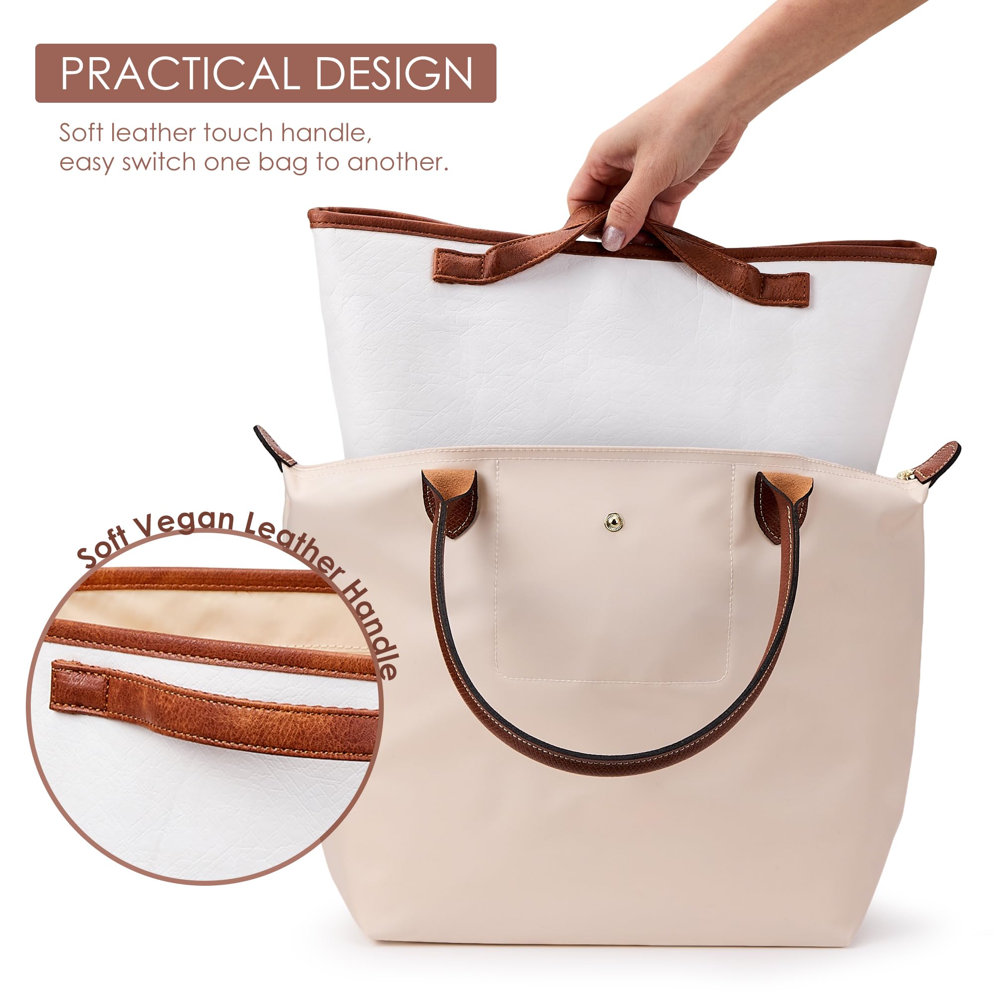 KALIDI Organizer per borse Longchamp Le Pliage, in feltro, impermeabile, con tasche multifunzionali, grande