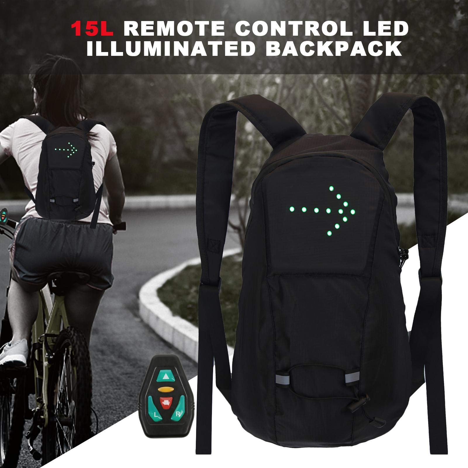 Gilet indicatori di Direzione a LED, gilet riflettente a LED con indicatore di direzione - Telecomando, luci di giro, USB Ricaricabile, installazione facile per la bicicletta Spia di sicurezza