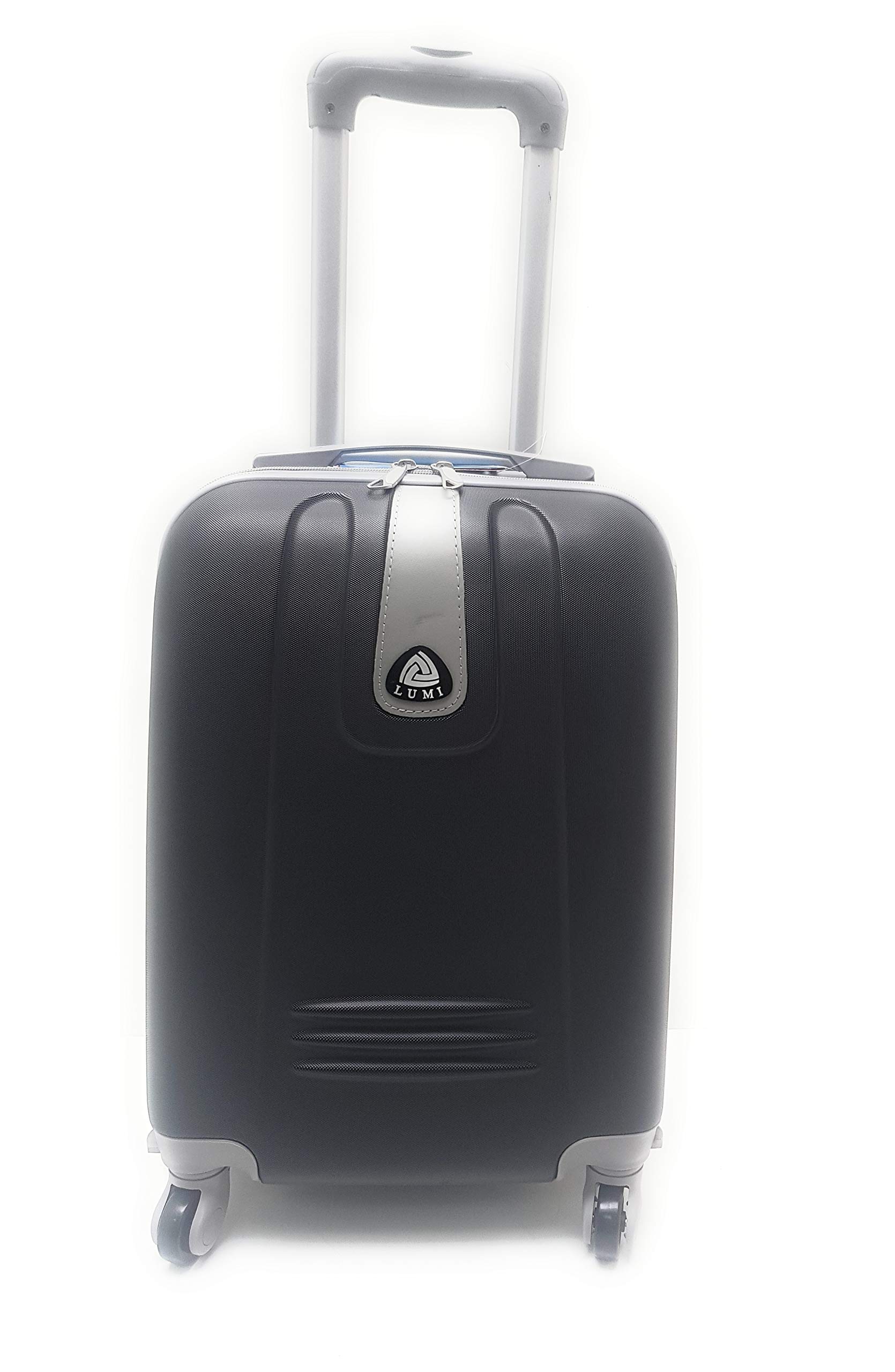 TROLLEY ORMI-LUMI IDONEO RYANAIR Cm.55x40x20 ABS RIGIDO 4 RUOTE MISURE EFFETTIVE del trolley Cm.52x33x19 Bagaglio a mano (NERO)