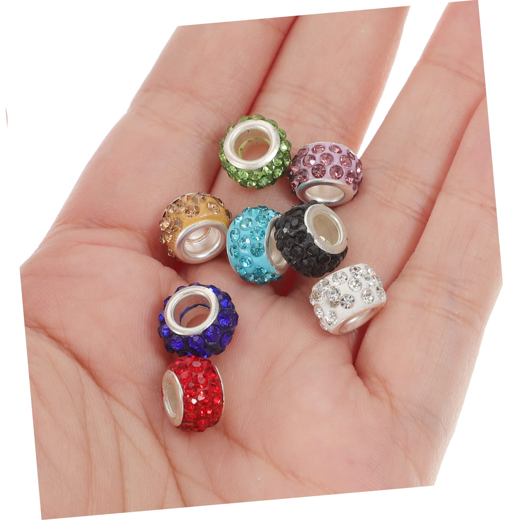 jojofuny 3 Set Perline Distanziatori Strass Per Braccialetti Diy Grandi Mix Colori Vivaci Per Gioielli Fatti Mano E Creazioni Artigianali 80 Pezzi*3
