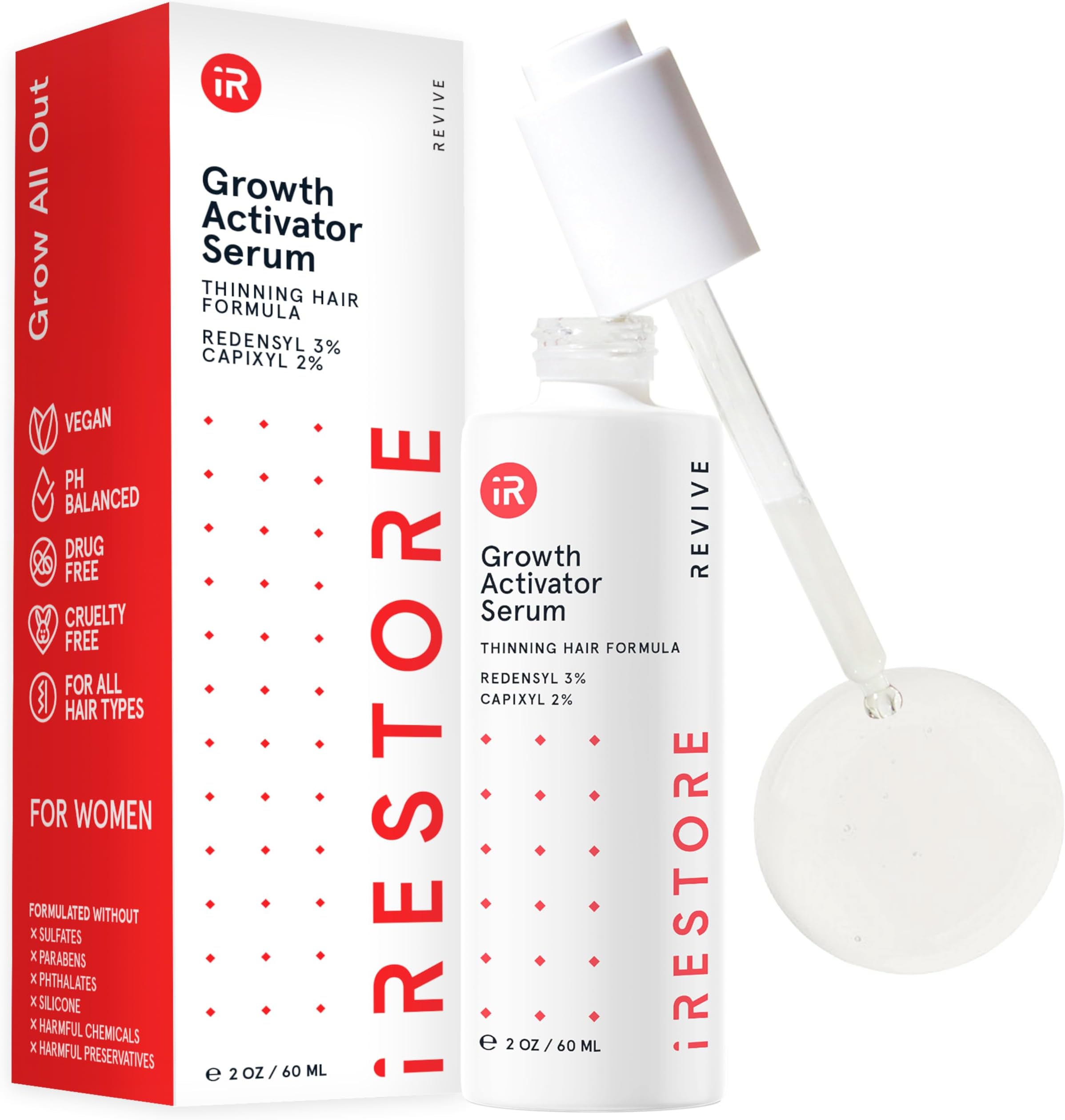iRESTORE Scalp Serum | Hair Growth Serum for Women Men | Best for Hair Loss Hair Thinning | Aids Regrowth with Redensyl Capixyl & Biotin | Hydrates Scalp for Visibly Thicker Fuller Hair - 2 Fl Oz
