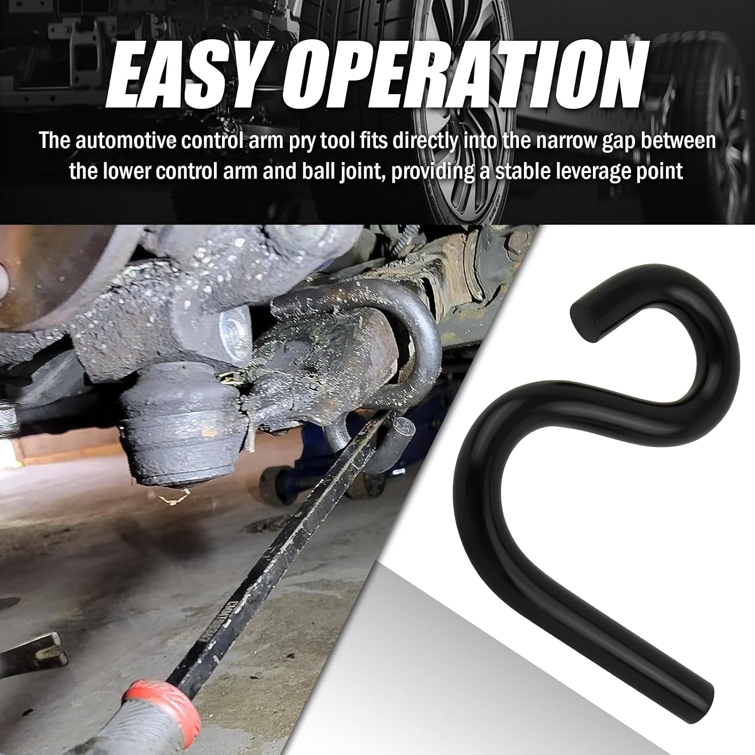 Automotive Lower Control Arm Prying Tool,Heavy-Duty Non-Slip Lower Control Arm Tool Fit for 7/8" Diameter Pry Bar,Controls Arms Pry Tools as Specialty Tools for Mechanics