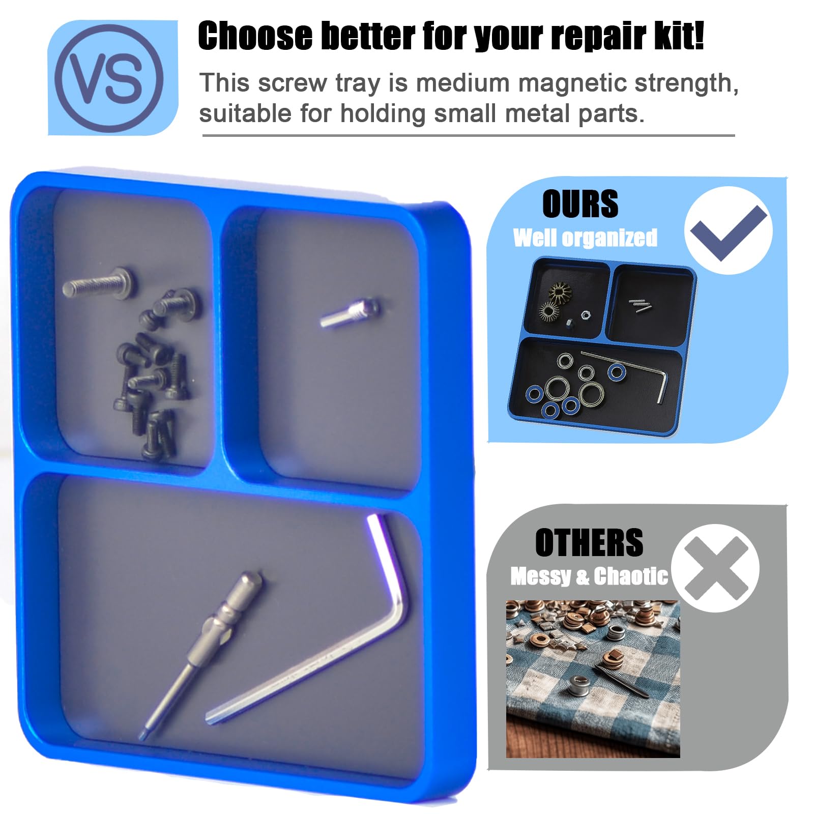 Silicone Tool Tray With Magnetic Small Parts Organizer, Non - View #6