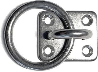 US Stainless Stainless Steel 316 Square Pad Eye with Ring 3/16
