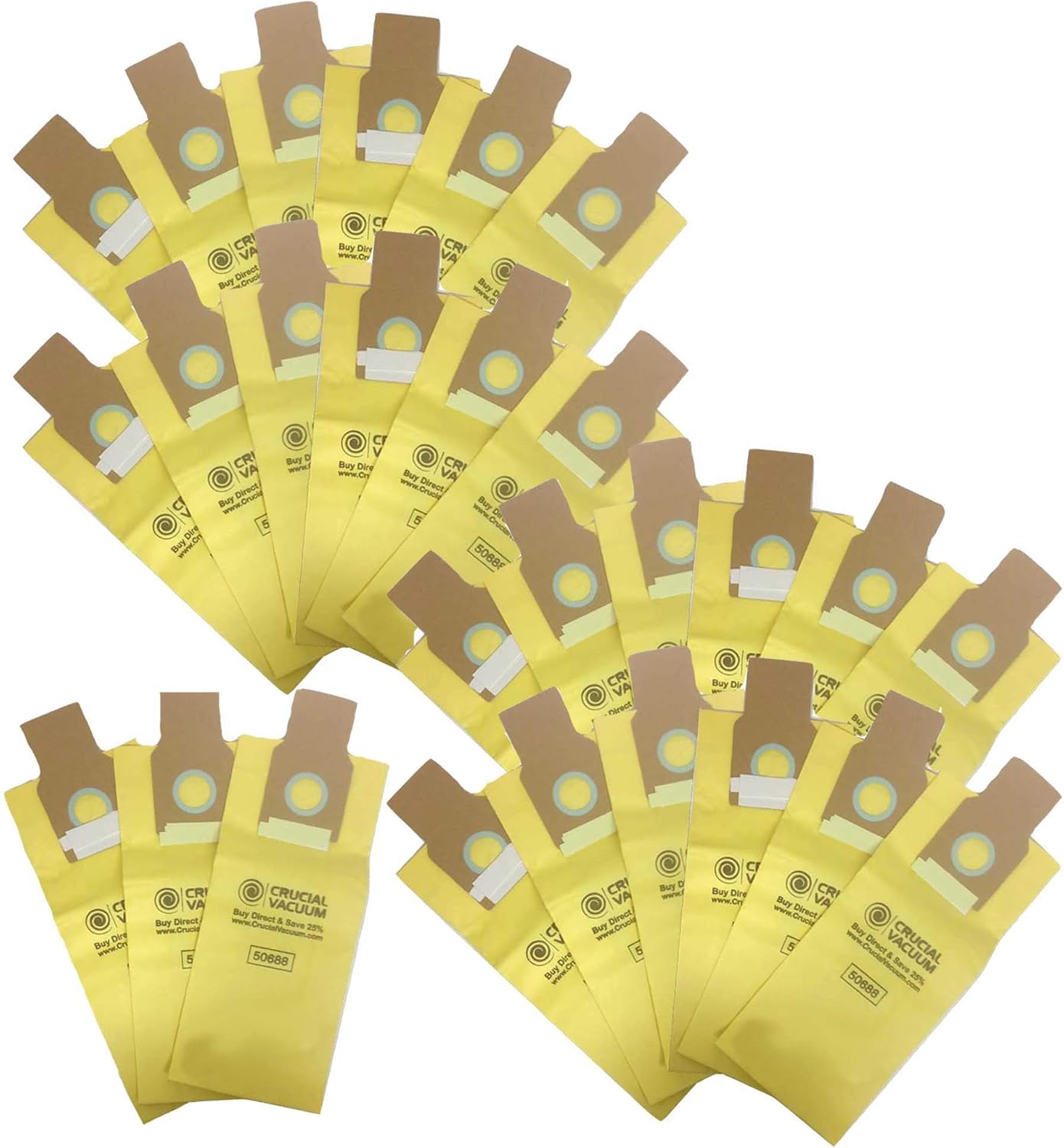 18 Replacement Vacuum Bags Compatible With Kenmore Part # 20-5068, 20-50681, 20-50688, 20-50690, 5069, 50590, SC-PU110, SCPU11, SC-PU1, SCPU1 & Models O, U, U-2, PU-1 (18 Pack) by Crucial Vacuum