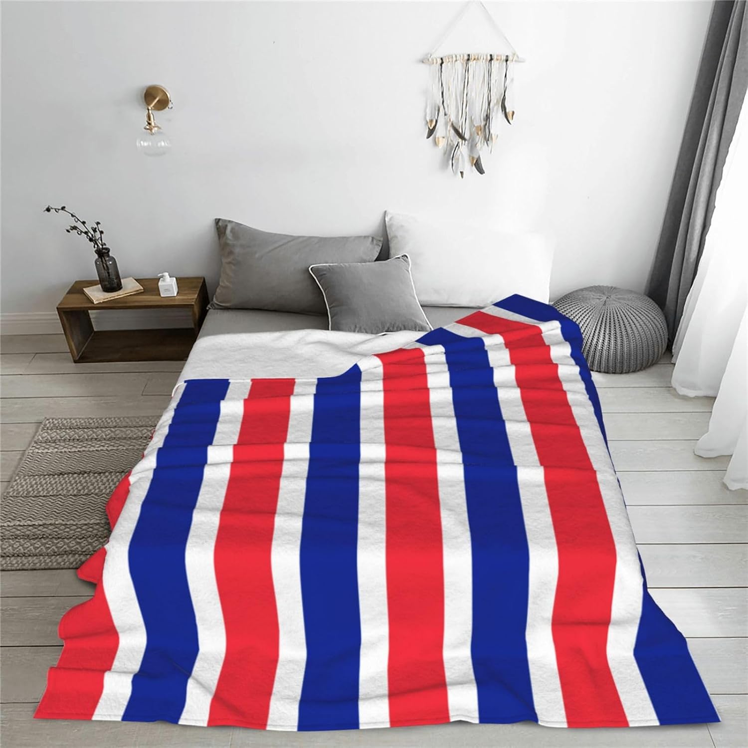 French Flag Decorative Gift Blanket, Sofa Bed Living Room Camping Travel Blanket (50 * 40 inches), Flannel Children's Blanket,