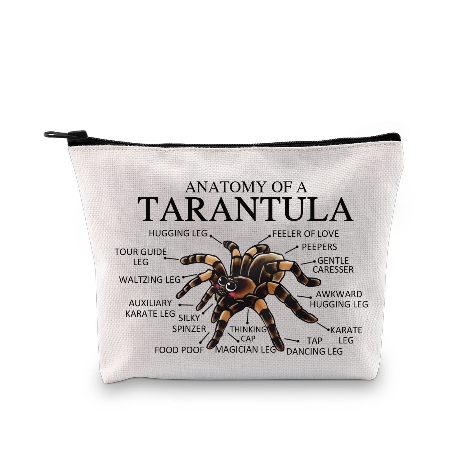 PYOUL Tarantulan Lover Gift Anatomy of A Tarantulan Makeup Bag Tarantula Mom Cosmetic Bag Tarantula Owner Gift Spider Lover Zipper Travel Bag (of A Tarantulan B)
