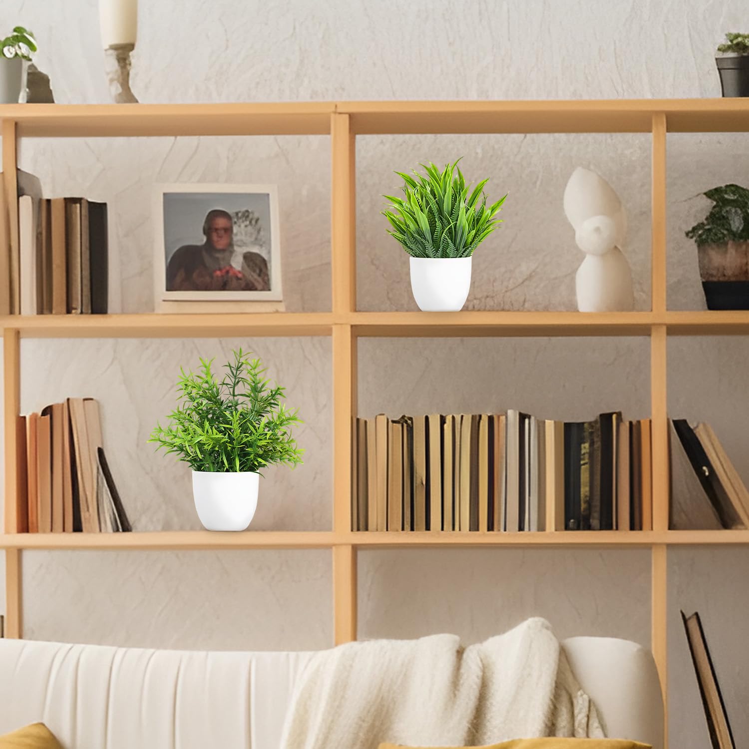 Lot De 2 Petites Plantes Artificielles En Pot - Décoration Réaliste Pour Maison, Bureau Et Salle De Bain