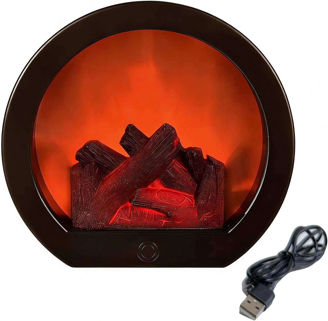 Fireplace Lanterns Decorative, Portable Tabletop Fake Fireplace Light with LED Realistic Flame Effect, USB & Battery Powered Mini Fire Lamp for Indoor Outdoor Decoration