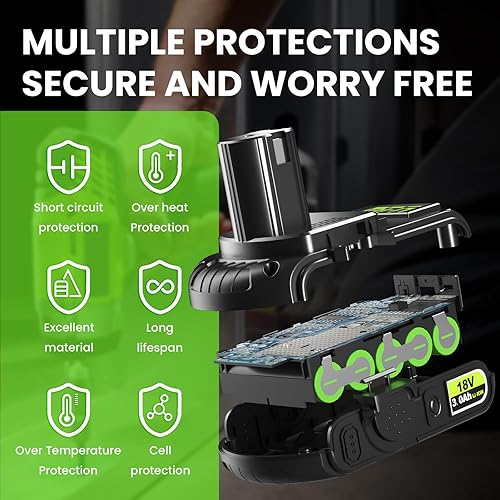 Miniatura 13 de Abeden Reemplazo de 3.0Ah para batería Ryobi de 18 V y cargador combinado con puerto USB, compatible con herramientas eléctricas inalámbricas Ryobi