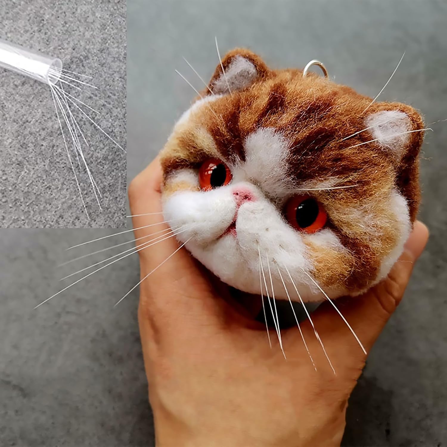 150Pcs Animal Whiskers for Crafts Needle Felting,2.5 inch,White,DIY Accessories