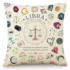 Libra Gifts Pillow Covers 18x18 inch Libra Zodiac Throw Pillow Cover for Couch Bedroom Living Room Home Decor