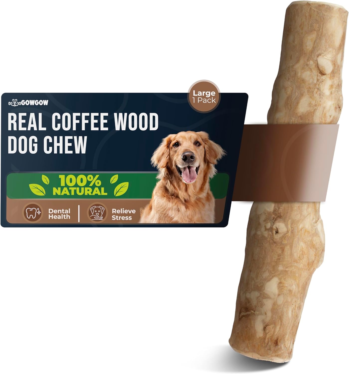 Coffee Wood Dog Chew Toys Size Large, 100% Natural Coffeewood Toys for Dogs, Dental Health & Reduces Boredom, Dog Wood Toys Supports Mental Stimulation & Training