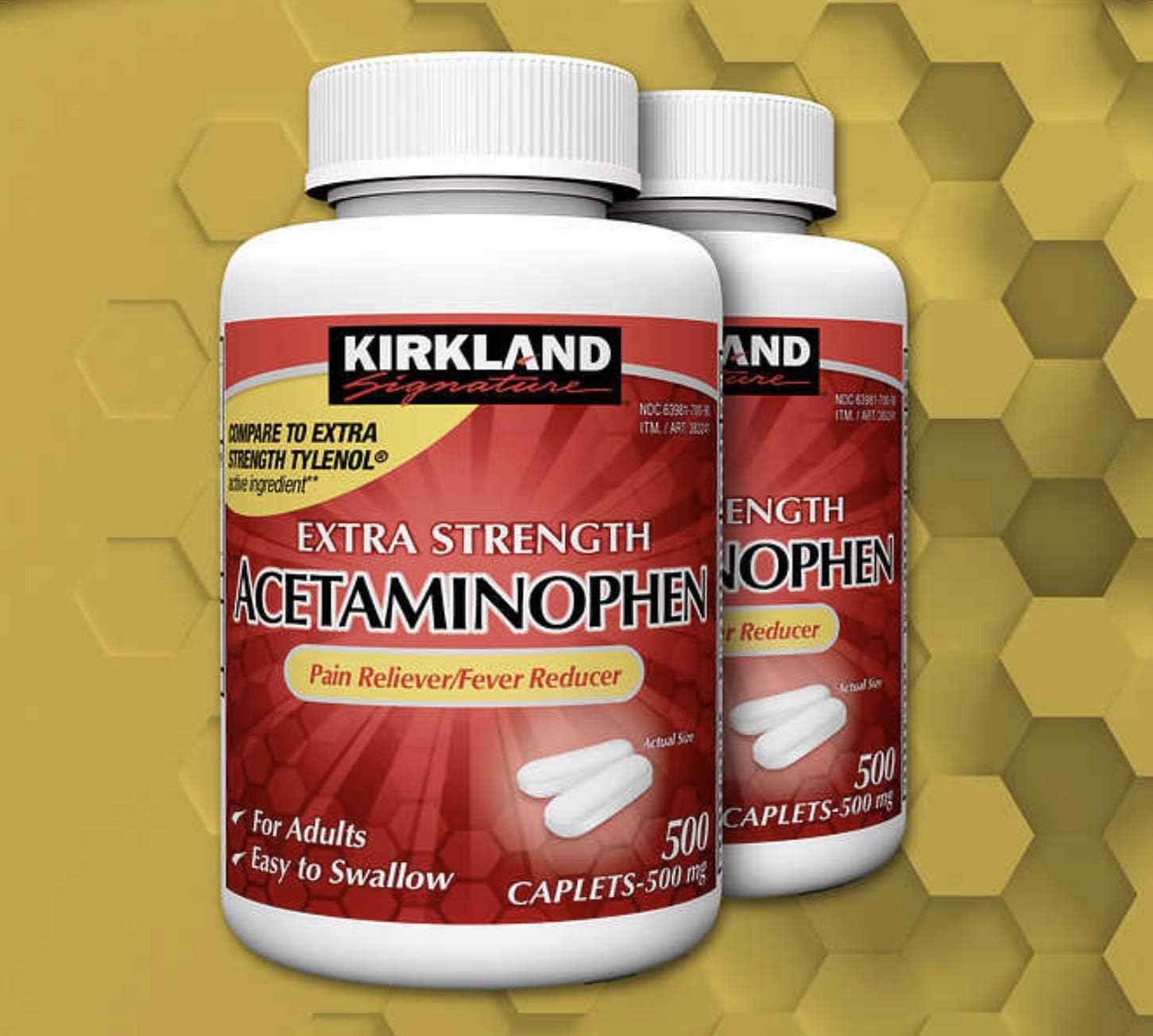 Kirkland Signature Extra Strength Acetaminophen 500 mg., 1000 Caplets : Health & Household