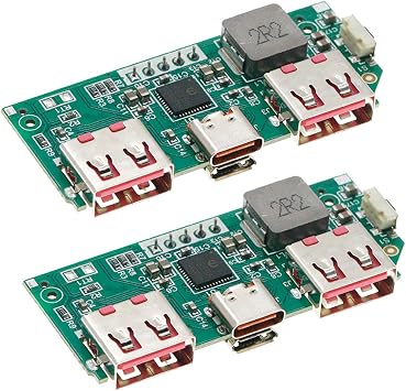 2Pcs 5V 3A Battery Fast Charging Module Digital Display IP5356 USB C USB PD2.0 Power Board