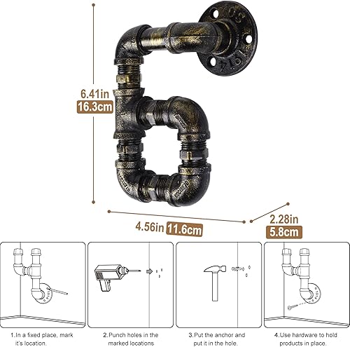 Miniatura 6 de MENZOM Número de puerta de plomería de metal moderno, número de puerta flotante de metal de 5 pulgadas, número de puerta de metal de hierro fundido,