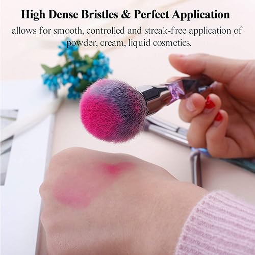 Miniatura 4 de Adpartner Juego de brochas de maquillaje de 10 piezas, estilo de cristal, cerdas sintéticas de alta calidad, cepillo cosmético profesional, base