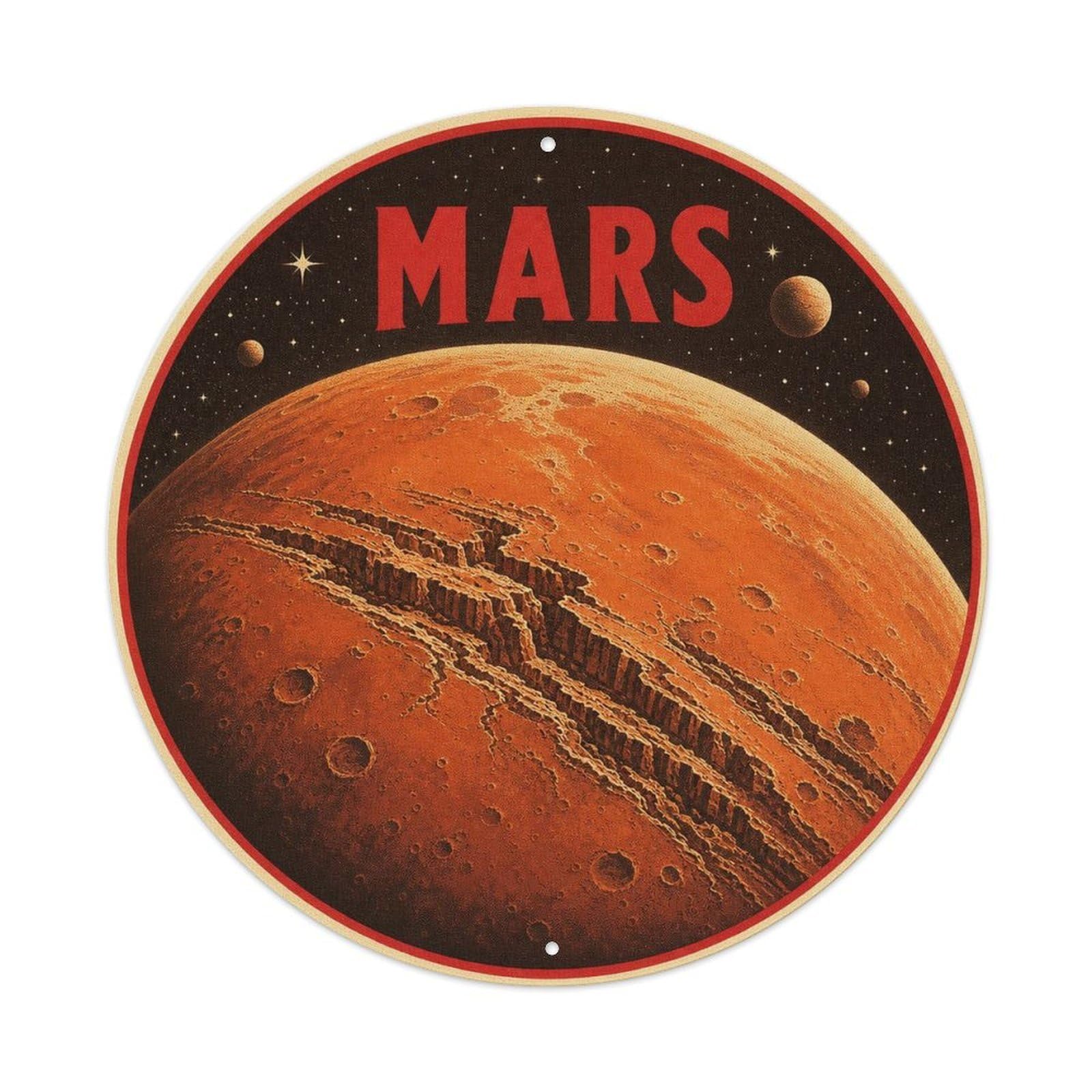 Cosmos Planetary Orbit Mars Red Planet Vintage Space Metal Tin Sign