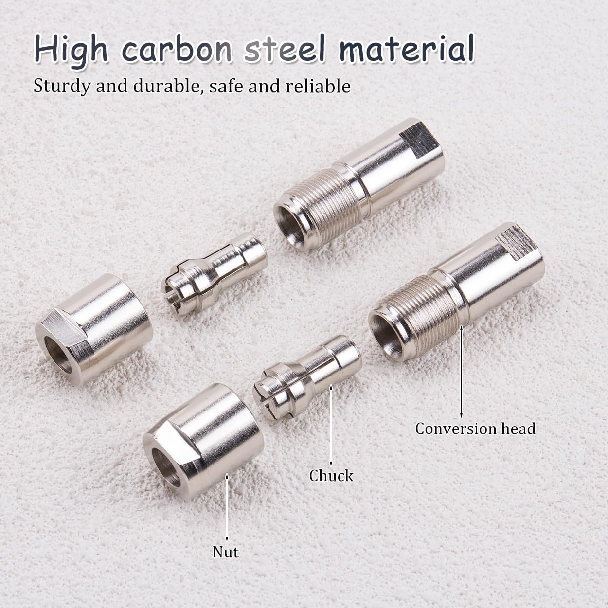 MOYEE 2Pcs Angle Grinder Adapter 3mm and 6mm Straight Chuck Converter M10x1.5 Thread for 100-Type Angle Grinders Metal Construction