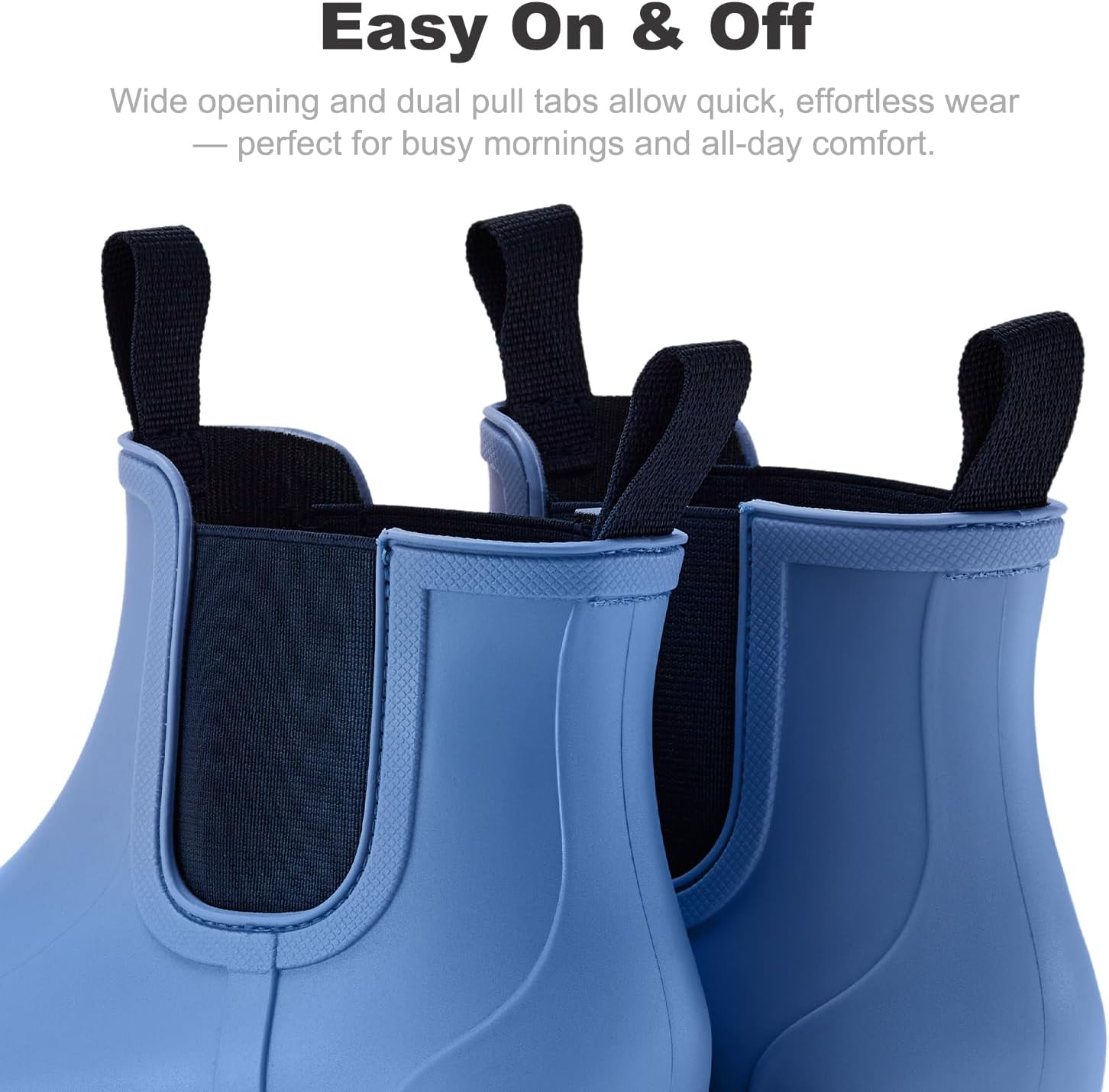 planone All-Day Comfort Short Rain Boots for Women Supportive Arch Support Chelsea Boots Fashion Waterproof Ankle Non-Slip Rubber Shoes with Removable Cushioned Insole - Image 5