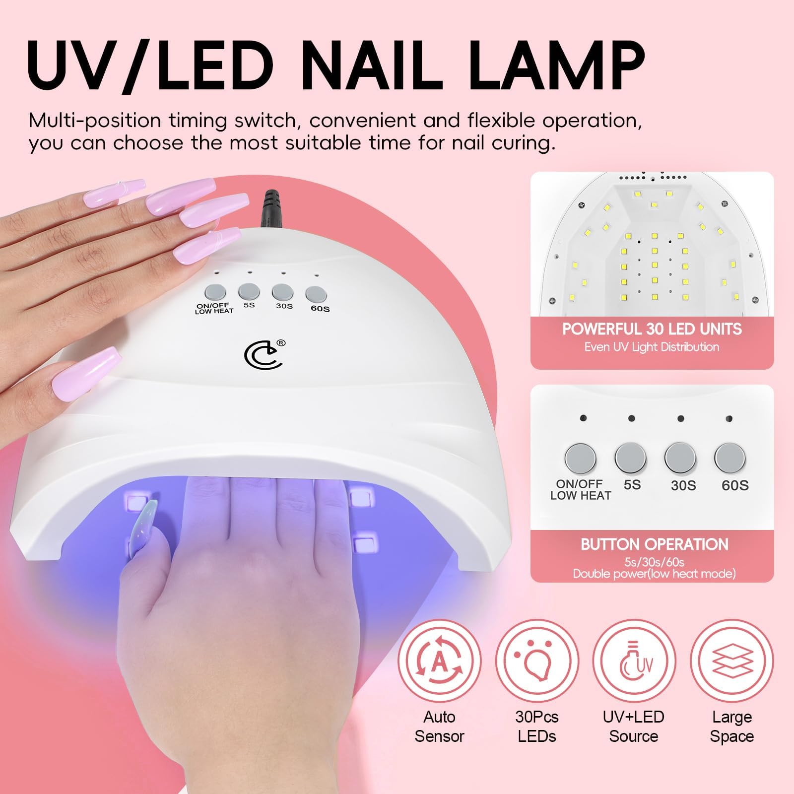 COSCELIA Lampe à UV LED Kit Ongle Gel avec 3 Couleurs Gel d'Extensions d'Ongles Kit + 20 Couleurs Vernis à Ongles semi-permanent + Base Top Coat Nail Art Outil Kit de Manucure pour Débutant
