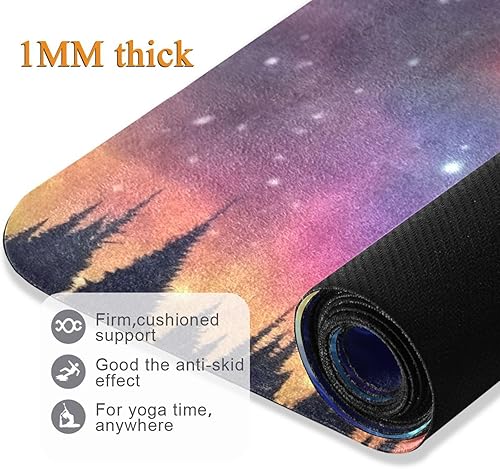 Miniatura 4 de Wassud Wolf - Tapete de yoga para mujeres y hombres, 71 x 26 pulgadas, plegable, antideslizante, para pilates, aeróbicos, ejercicios de suelo con