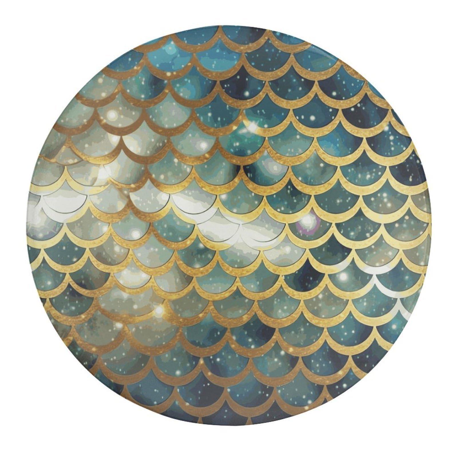 Fekiloot Style-39 Golden Glittering Fish Scales Refrigerator Magnet Fridge Magnet4 Pcs