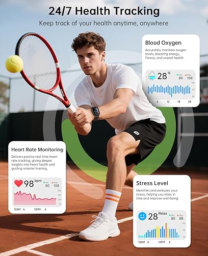 Miniatura 4 de Gydom Reloj inteligente para hombresmujeres pantalla AMOLED de 1.85 pulgadas, responderhacer llamadas Rastreador de actividad física con monitor de