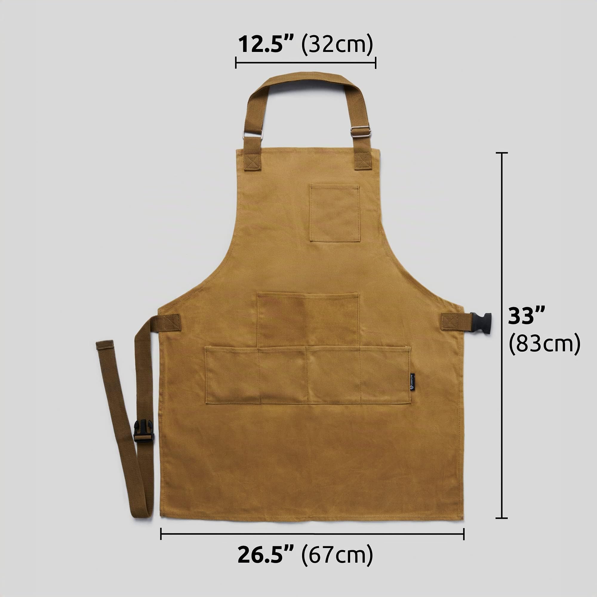 Case4Life Lourd Devoir Résistant à l'eau Ciré Toile Tablier Outil Tablier Atelier Bricolage Maison/Jardin Coiffeur Chef Taille/Cou Sangles Réglables Unisex - Garantie à vie