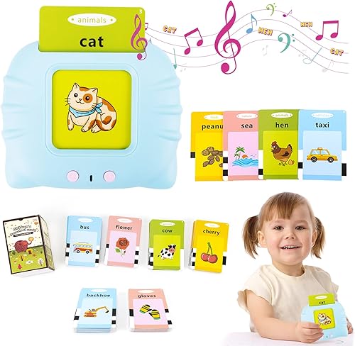 EOBTAIN Tarjetas didácticas parlantes para niños de 2 a 3 años juguetes educativos de aprendizaje para niños de 2 a 4 años tarjetas flash para niños