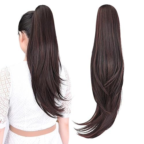 ponytail extension,24" claw clip hair extensions ponytail Long straight Hair