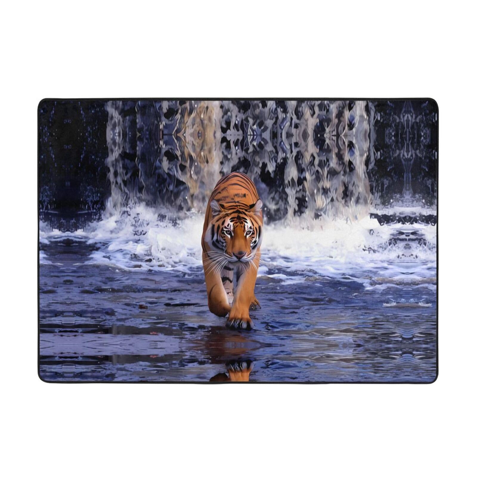 Alfombra de felpa de tigre para proteger el suelo del salón con confort