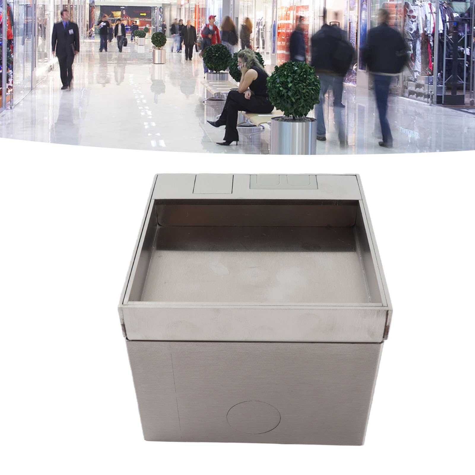 Scatola di Derivazione da Incasso a Pavimento, Presa di Corrente da Incasso a Pavimento UE Impermeabile 10A 2 Fori 16A 3 Fori Scatola di Prese Elettriche da Incasso Nascoste per