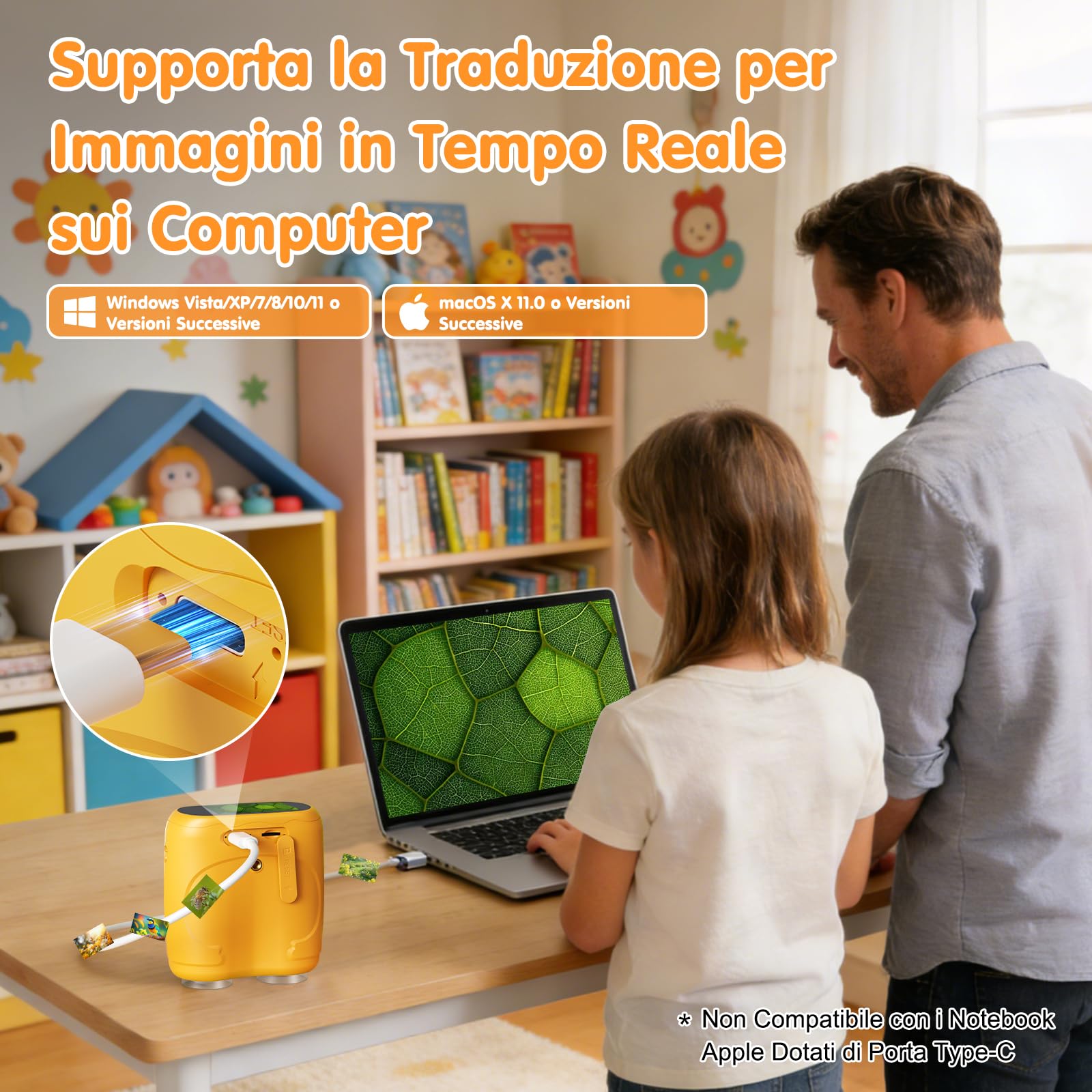 2 in 1 Microscopio Bambini e Telescopio, Microscopio Digitale Bambini con Scheda 32GB, 1000X Microscopio Portatile con Schermo IPS da 2,0 Pollici e 8 Luci LED, Regalo per Bambini dai 3 Anni