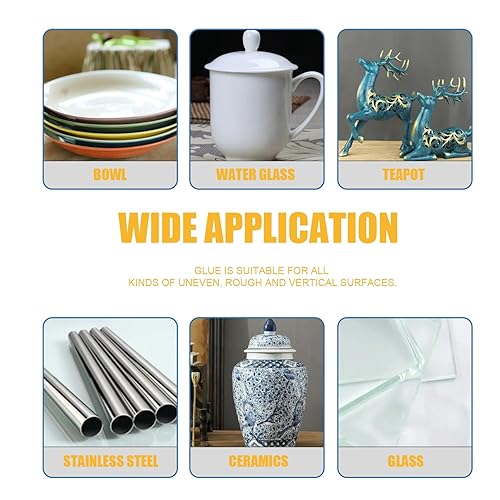 Miniatura 5 de Pegamento en gel de piedra, adhesivo multifunción apto para vidrio, joyas, cerámica, metal, mármol y otros objetos duros, 2.1 onzas