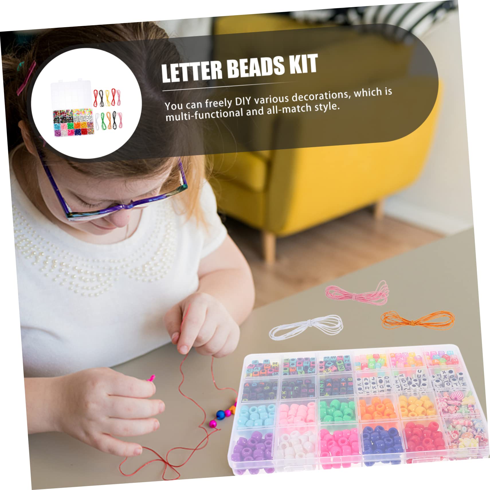 SHINEOFI Cuentas De Joyería Letras Para Hacer Pulseras Collar y Trenzas Resistente y Duradera