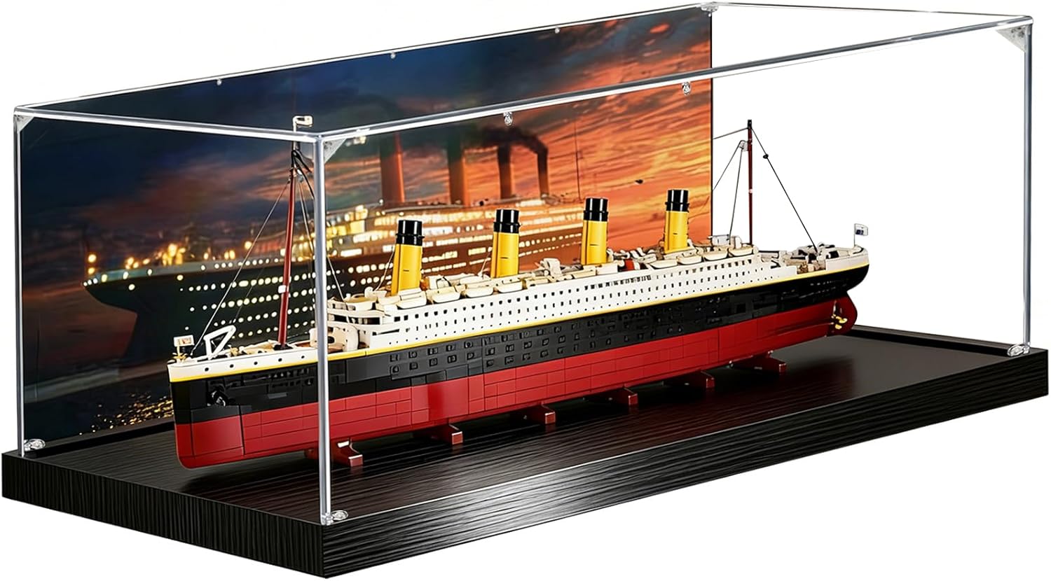 Dust Proof Acrylic Display Case for Lego 10294 Titanic - Crystal Clear Acrylic Box with 0.8-Inch Elevated Base, Model Not Included