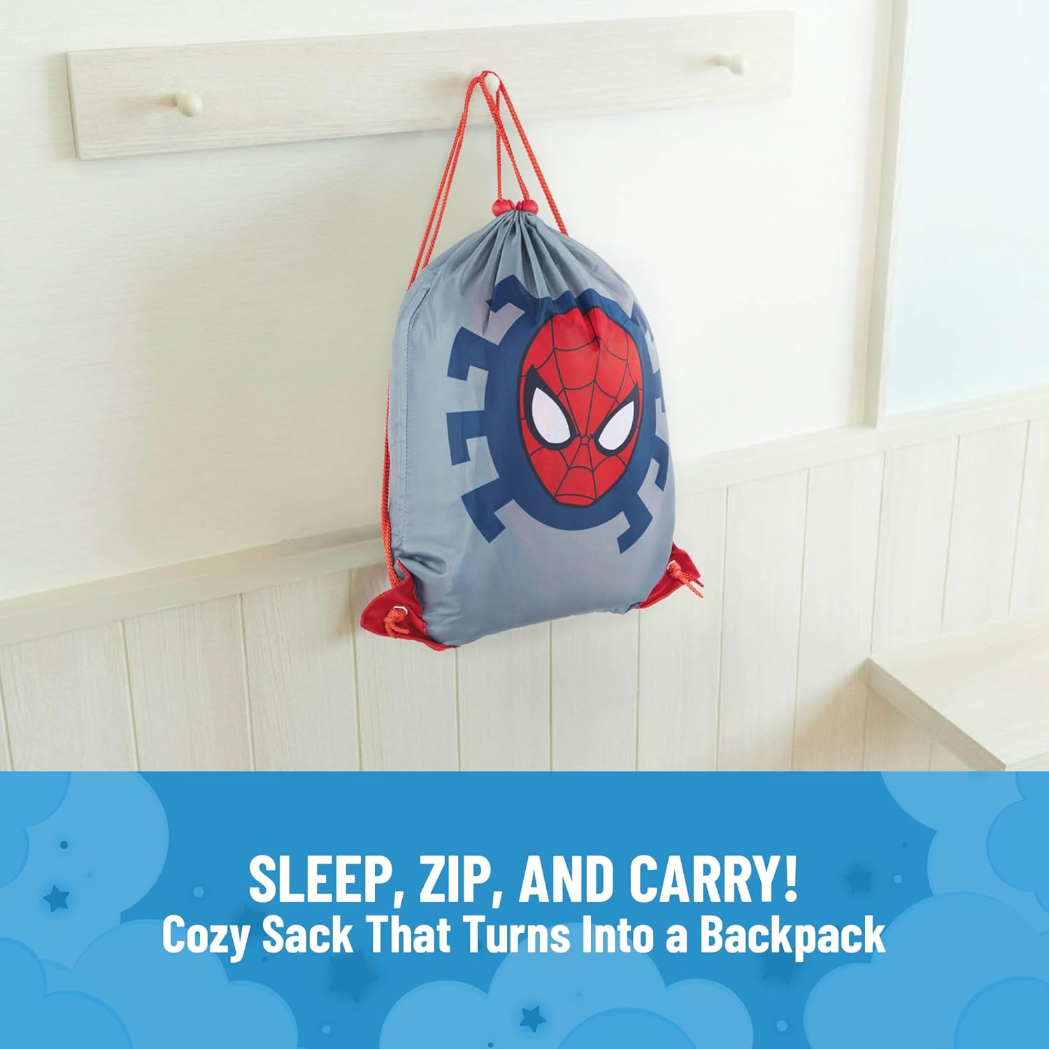 Jay Franco Marvel Spiderman Spidey Dots Slumber Sack - Cozy & Warm Kids Lightweight Slumber Bag/Sleeping Bag