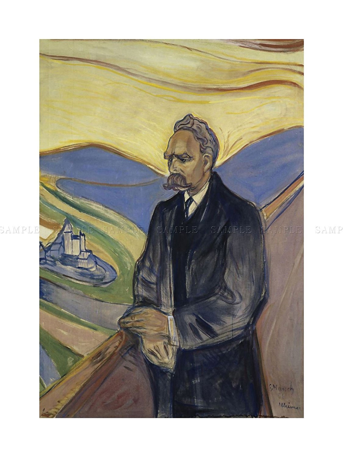 Wee Blue Coo Edvard Munch Friederich Nietzsche Painting Wall Art Print