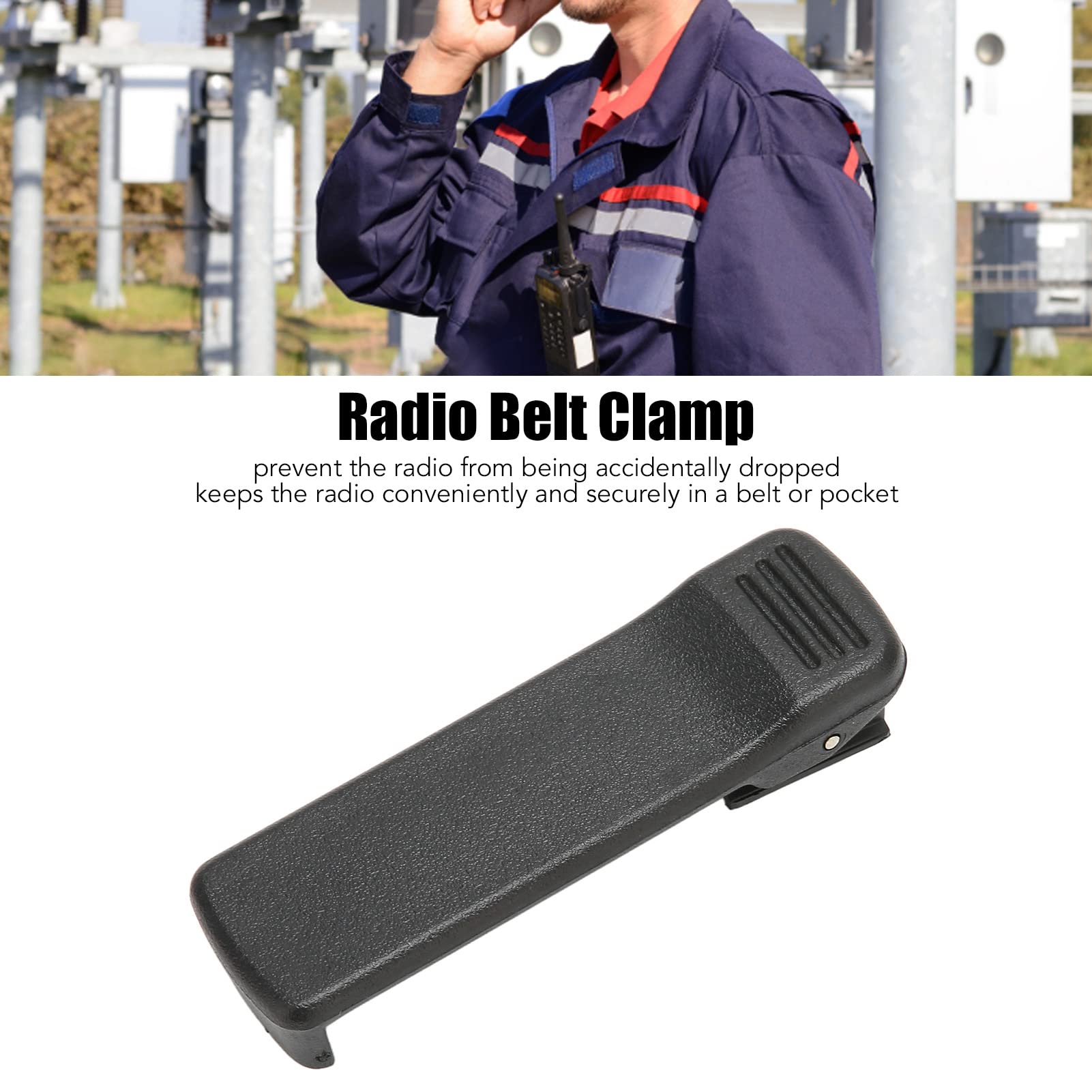 Pomya 4Pcs Radio Belt Clip, Black, For XTS 3000/3500/5000 Radios, Compatible With HLN8460/NTN8266/NTN8923/NTN8294, Portable, Unisex, Professionals & Outdoor Enthusiasts