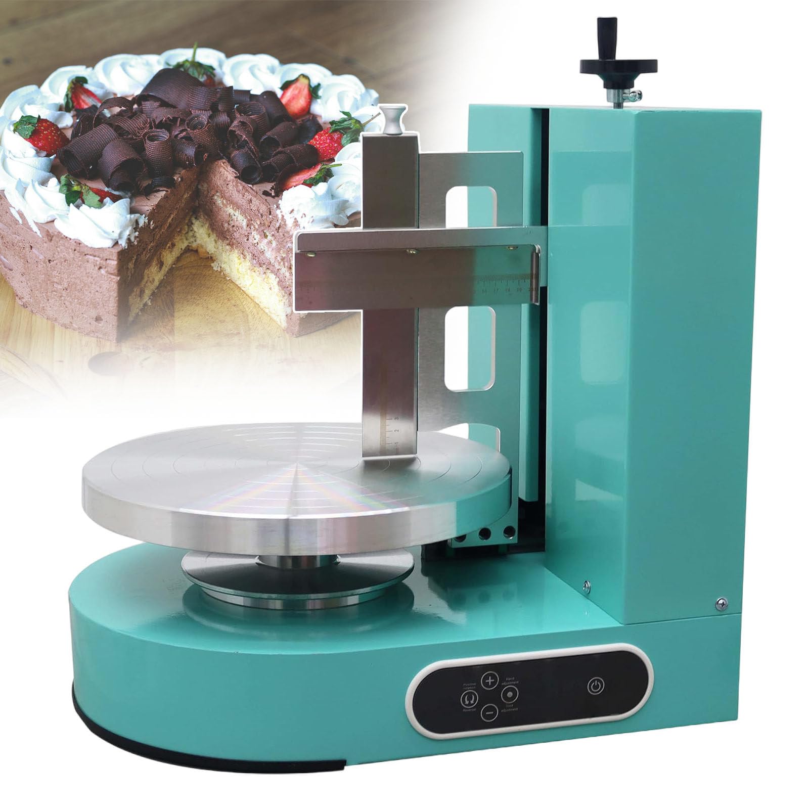 Herramienta De Recubrimiento De Repostería, Máquina Alisadora para Decoración De Crema De Pastel/Pan, para Pasteles De 4 A 12 Pulgadas, Pausa con Un Botón, Adecuada para Panaderos,Green