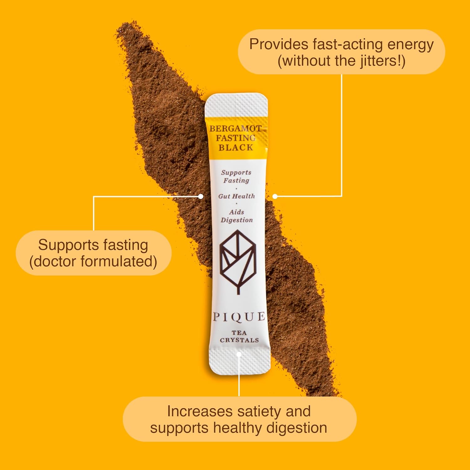 Pique Organic Black Tea Crystals Sampler - Digestive Support Properties for Healthy Metabolism, High Caffeine Black Tea for Energy - 56 Single Serve Sticks (Pack of 3)