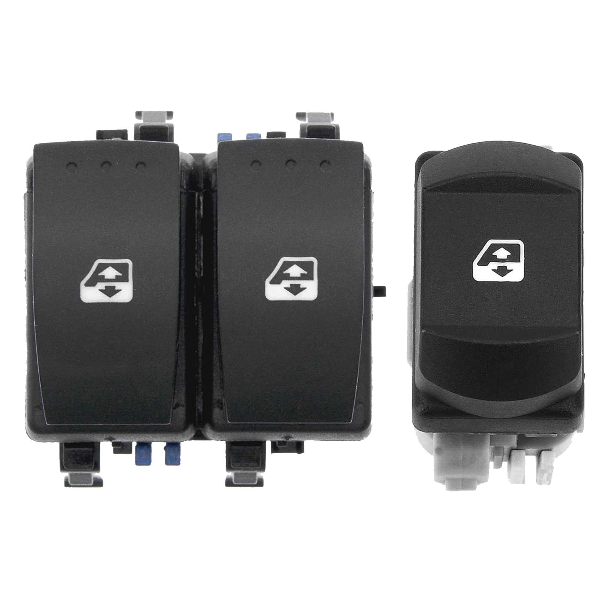 Partsline Double Bouton de Lève-Vitre Avant Gauche avec Bouton de Lève-Vitre Avant Droit compatible avec Mégane 2, Scénic 2 - Équivalent à 8200107772 8200315013