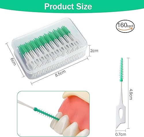 Miniatura 2 de 160 PCS Palillos Dentales Portátiles de Gel de Sílice Suave con Hilo Dental, Suaves Originales, Adecuados para el Cuidado Bucal de Adultos y Niños