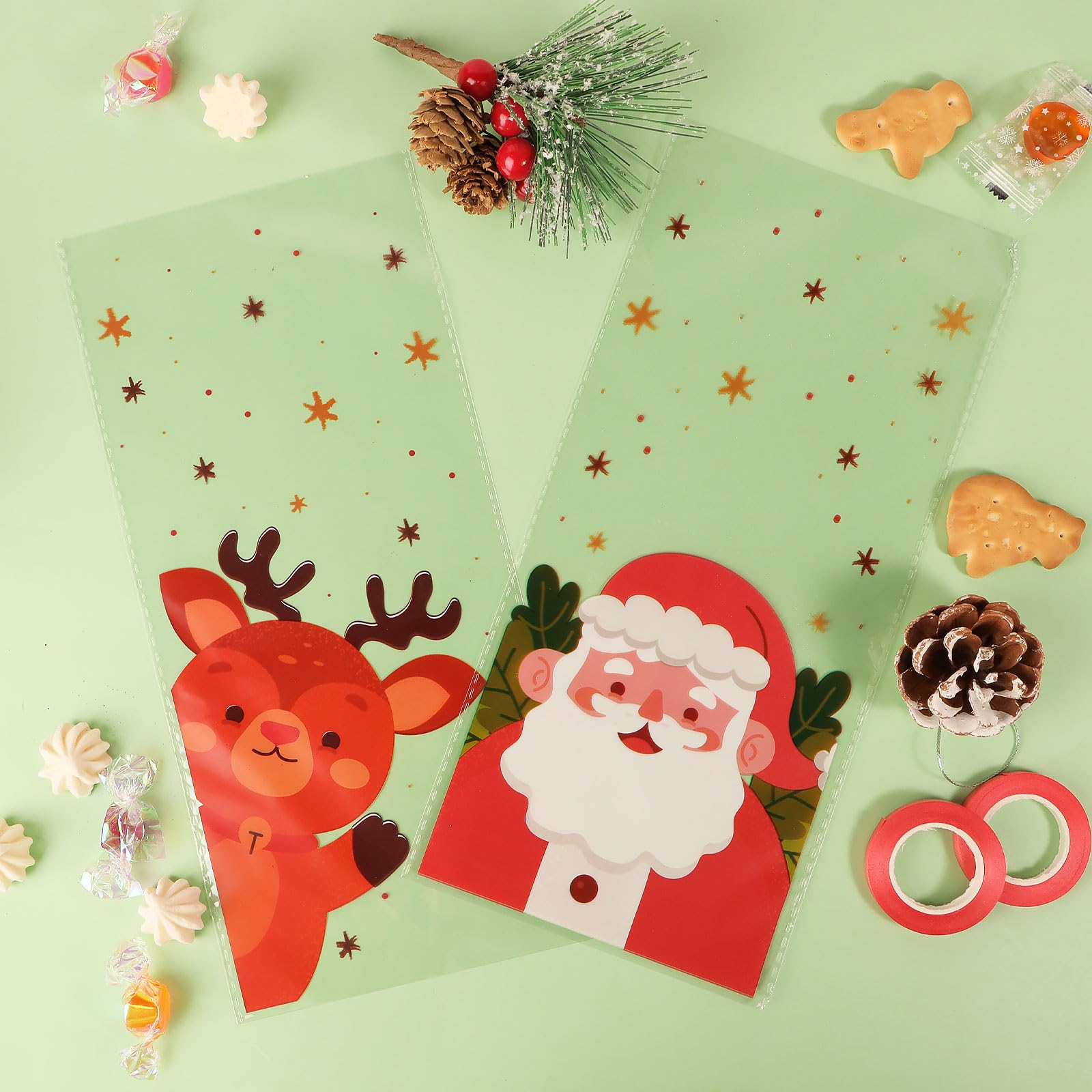 120 Pezzi Sacchetti Biscotti Natale, Sacchetti Trasparenti Per - Foto 5