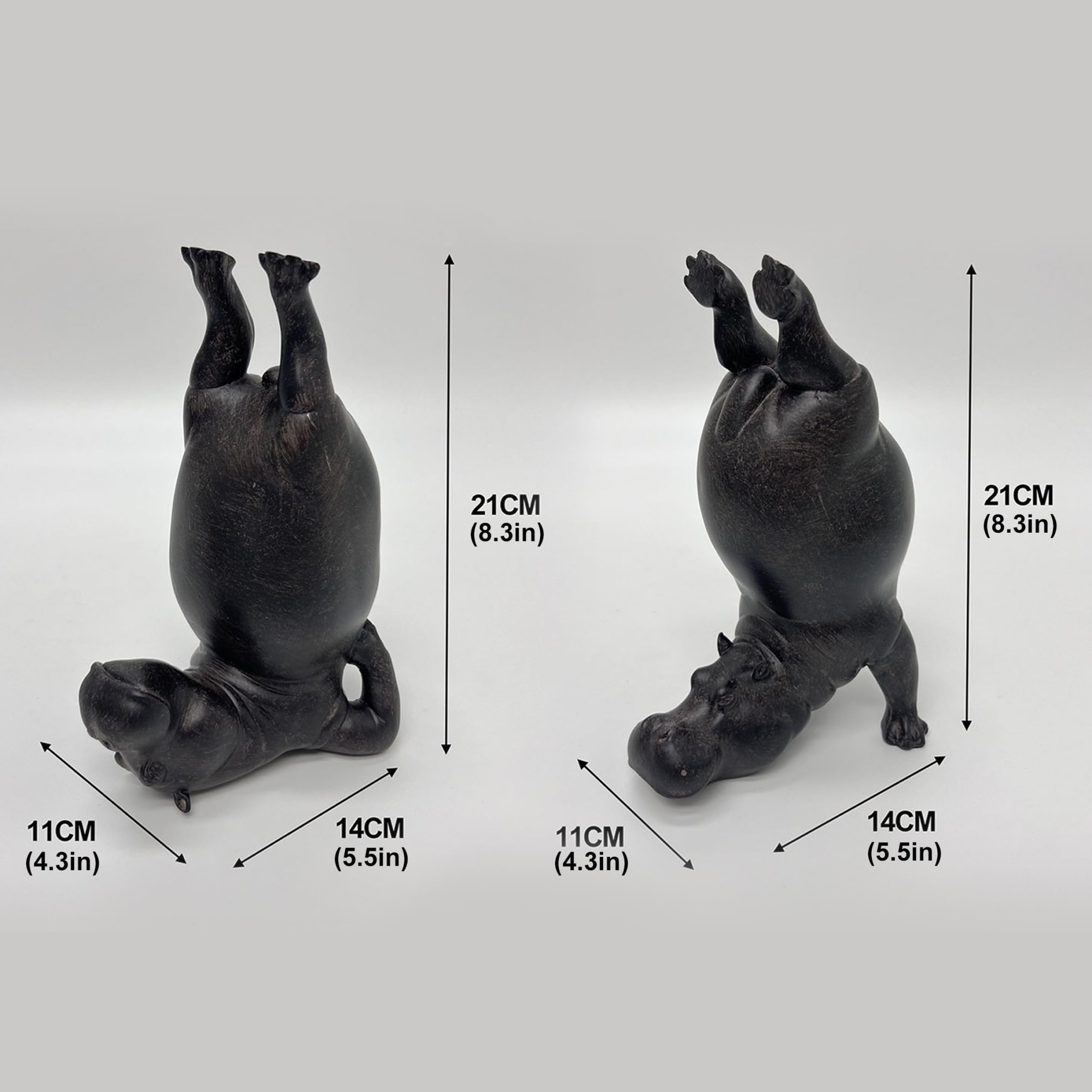 Serre-Livres Hippopotame en résine Lourde Lot de 2 décor Animalier à Double Fonction